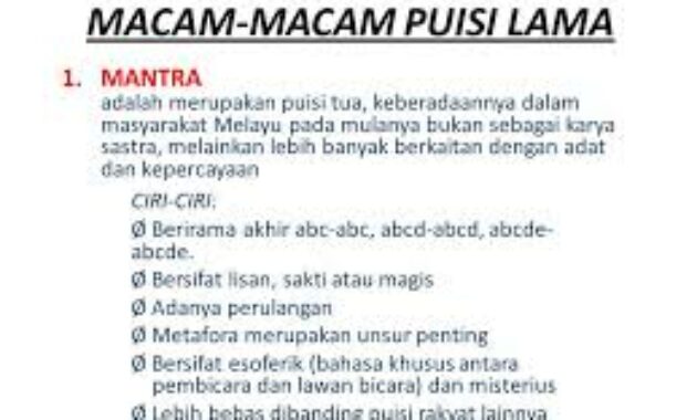 Jenis Jenis Puisi Lama Dan Baru Beserta Contohnya - IMAGESEE