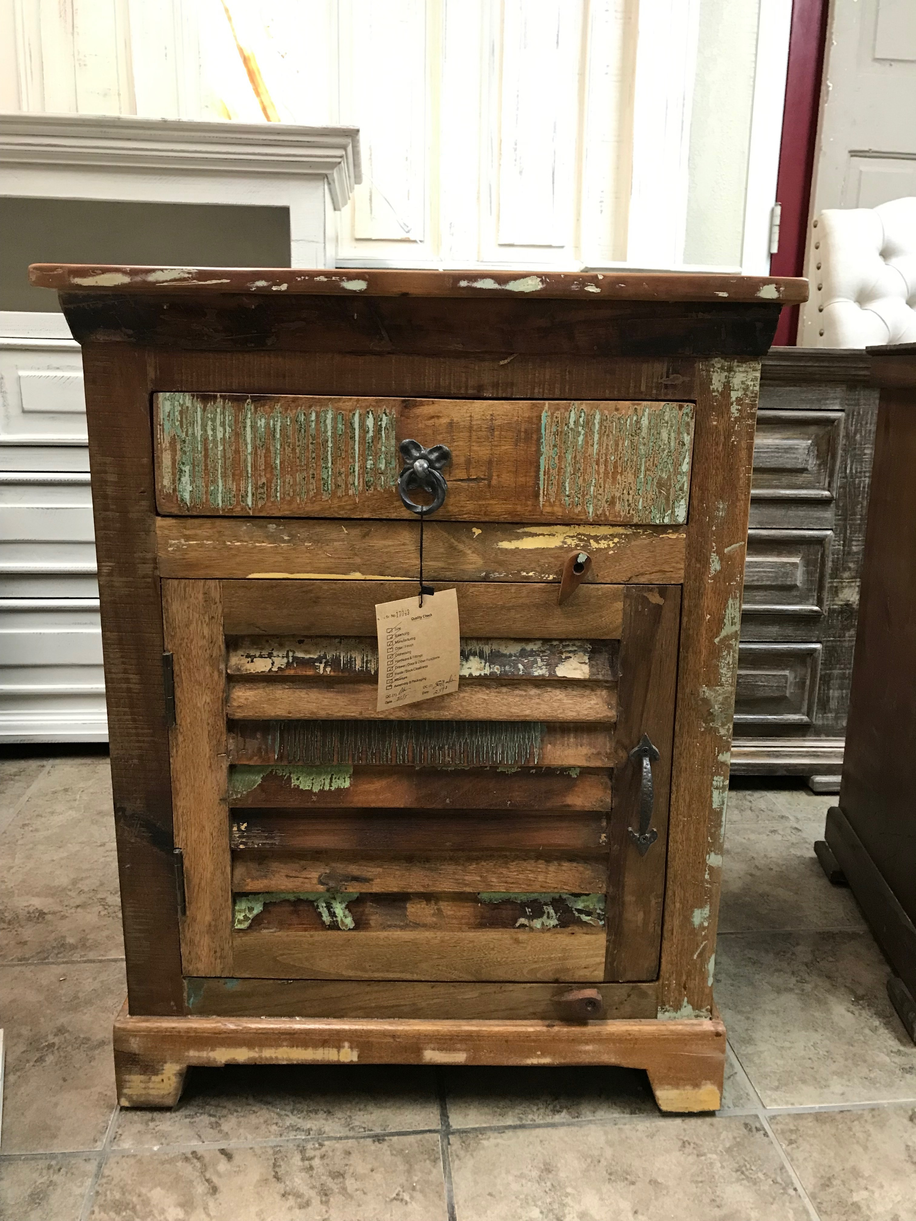 1 Shutter Door Night Stand | Rustic Rarehouse Furniture Home with Rustic Furniture Conroe Tx