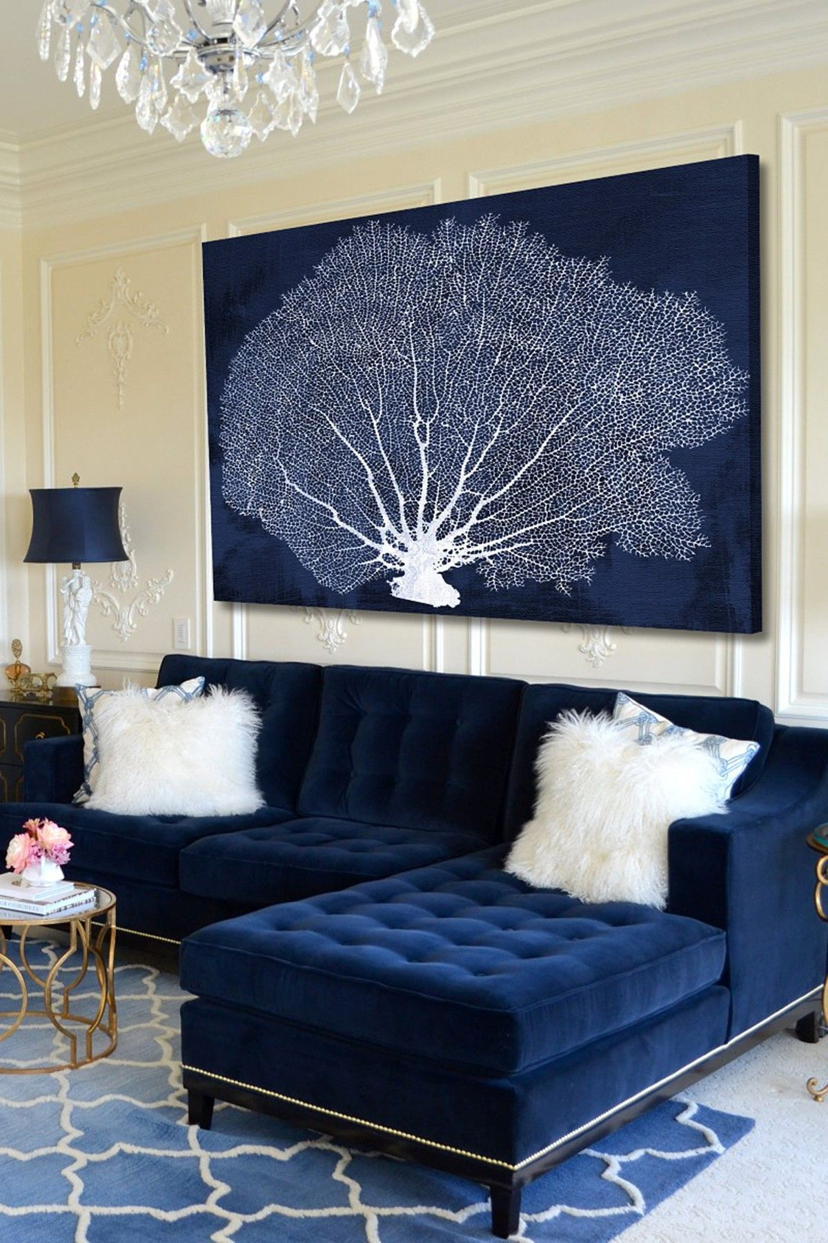 25 Stunning Living Rooms With Blue Velvet Sofas (With Images with Blue Living Room Furniture