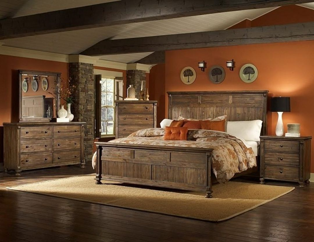 35+ Adorable Rustic Bedroom Design Ideas For Nice Sleep pertaining to Rustic Bedroom Furniture Suites