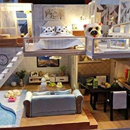 Amazonsmile: Cutebee Dollhouse Miniature With Furniture, Diy with 1 24 Scale Dollhouse Furniture
