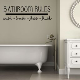 Bathroom Rules Quote Bath Vinyl Decor Wall Decal in Bathroom Rules Wall Decor