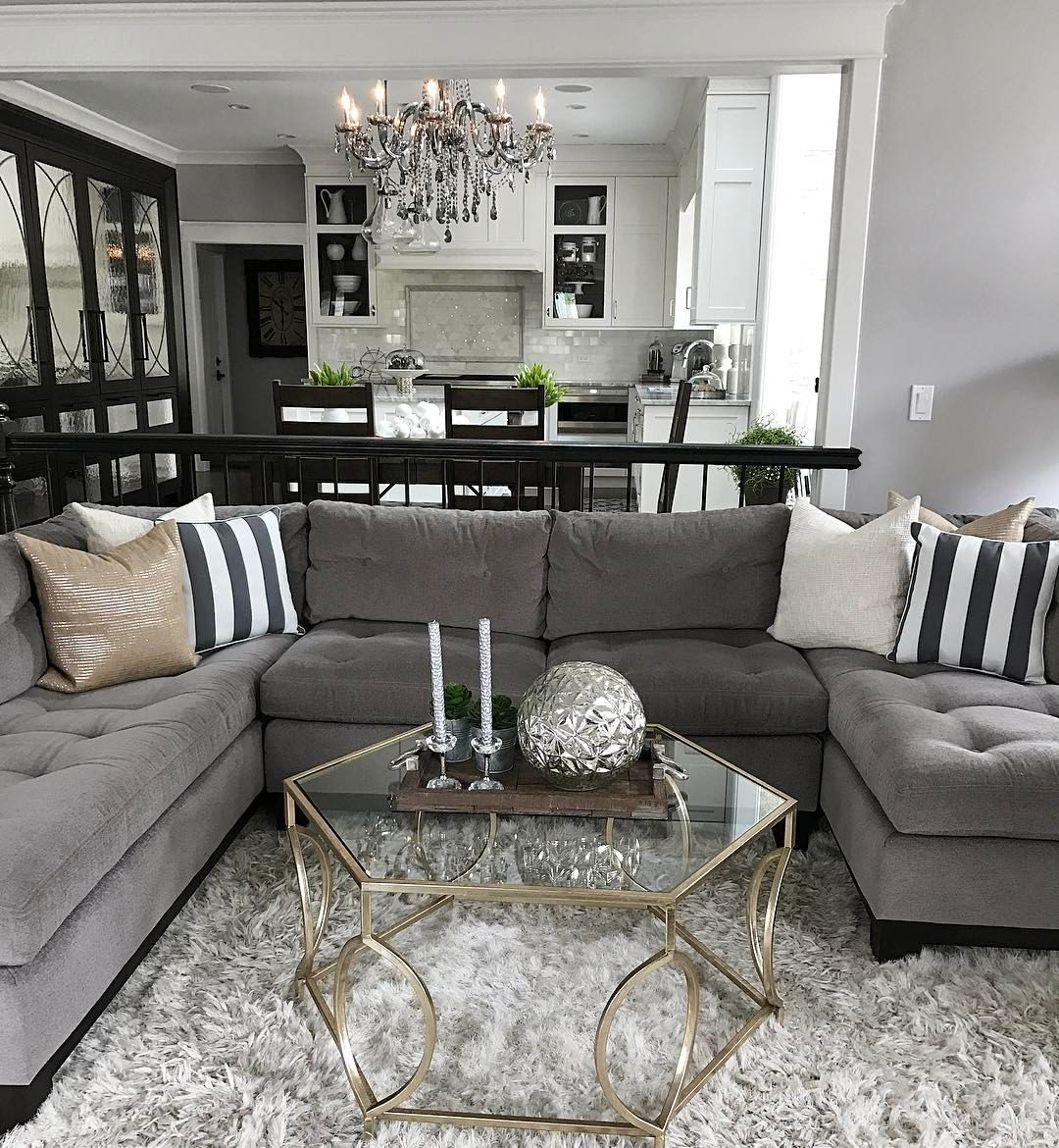 Change Up The Gray Couch With And Chic Black And White inside Gray Furniture Living Room Ideas