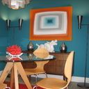 Color - Blue Orange Gray Modern Living Room Design, Pictures for Blue Paint Colors For Living Room