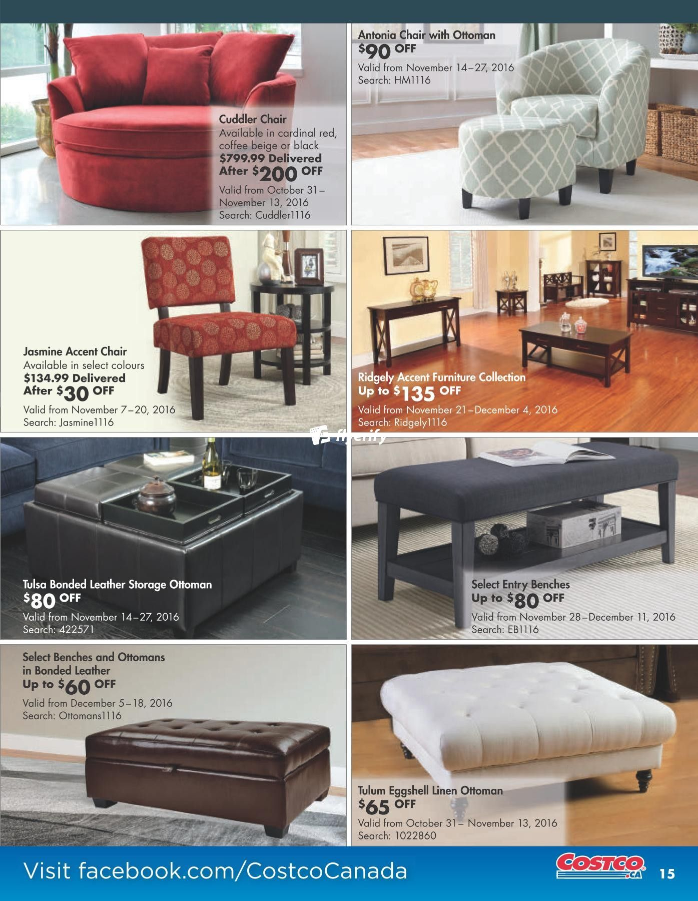 Costco Online Catalogue November 1 To December 31 Canada intended for Costco Furniture In Store 2016