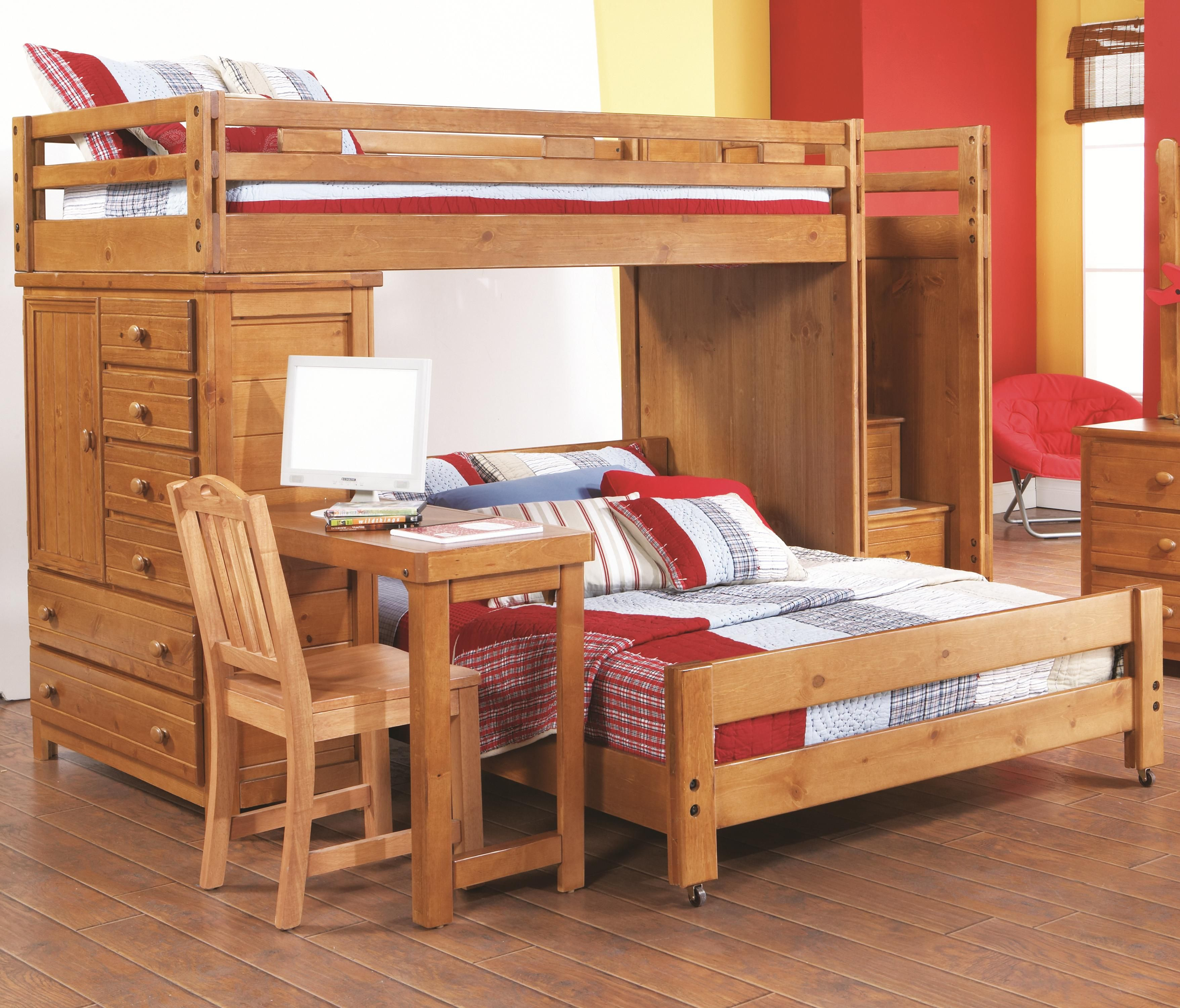 Creekside Twin/Full Loft Bed W/ Attached Deskcanyon Part inside Canyon Furniture Company Bunk Bed