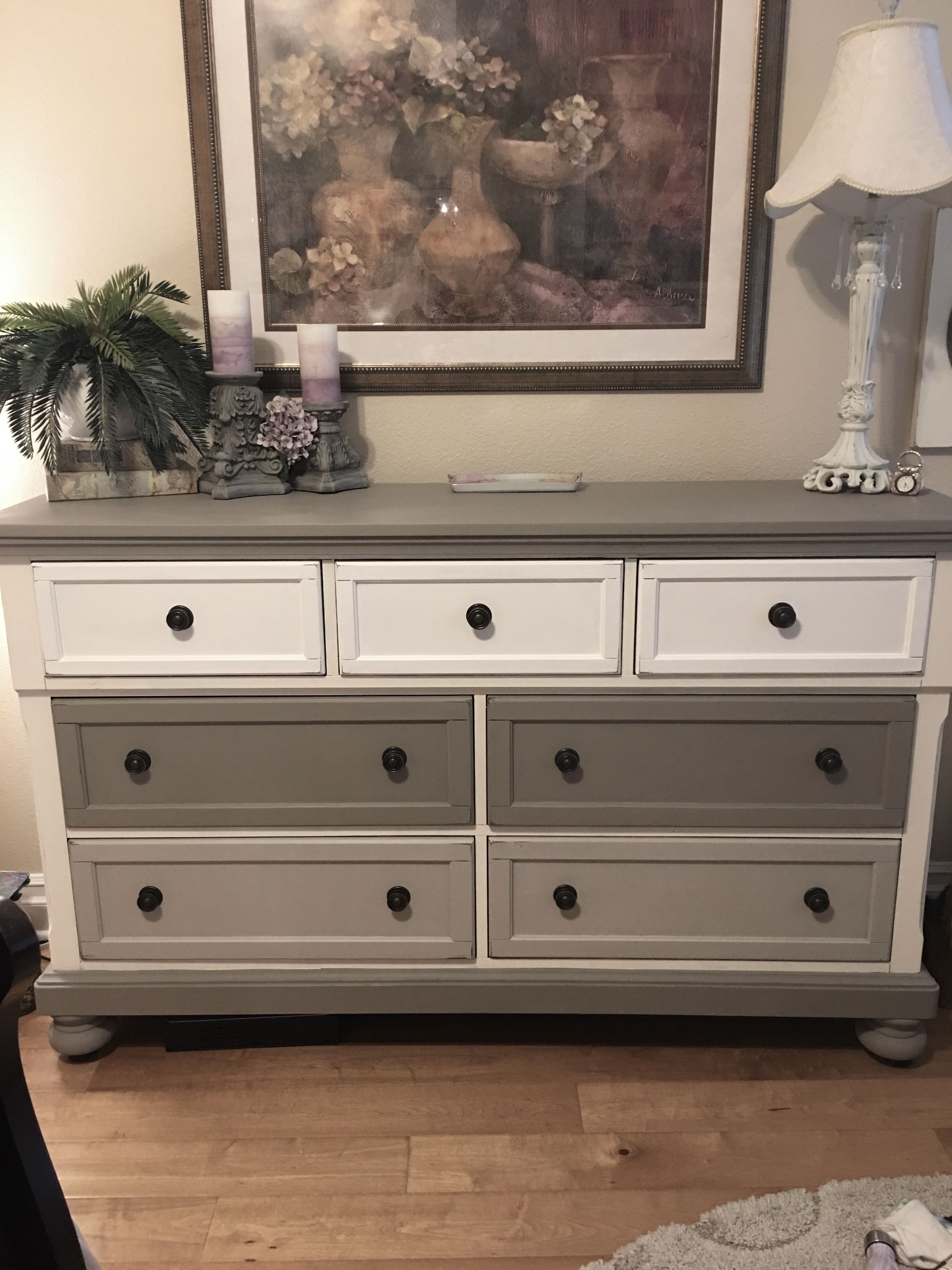 Dresser With Annie Sloan Chalk Paint. Ombre Look. Pure White inside Annie Sloan Chalk Paint Furniture Ideas