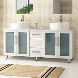 Ebern Designs Swearingen 59&quot; Double Vessel Modern Bathroom throughout 10 Inch Wide Bathroom Cabinet