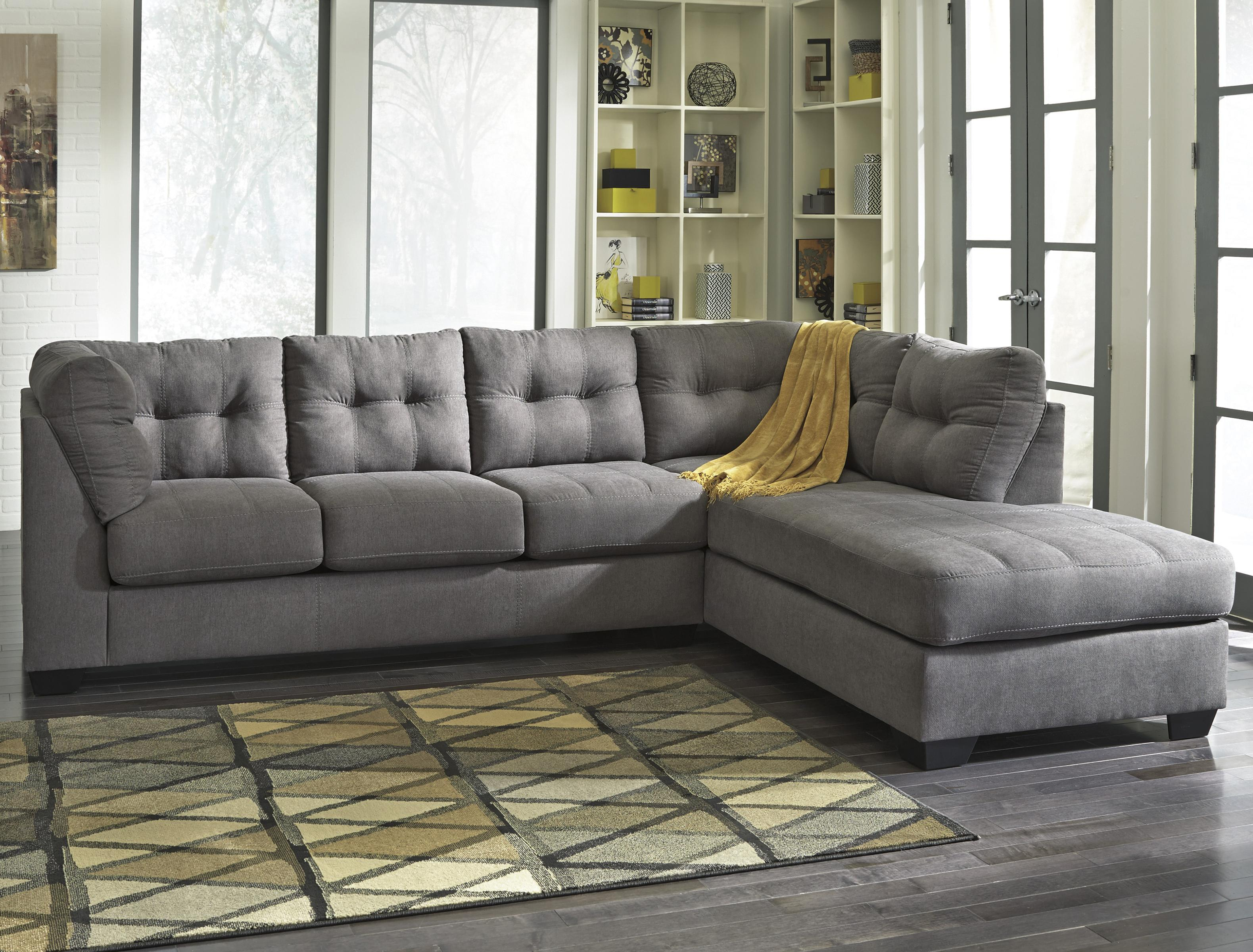 Maier - Charcoal 2-Piece Sectional W/ Sleeper Sofa &amp; Chaise throughout Ashley Furniture 2 Piece Sectional
