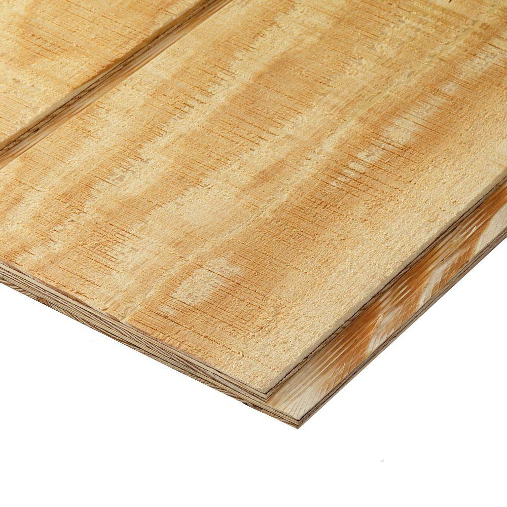 Plytanium Plywood Siding Panel T1-11 8 In Oc (Nominal: 19/32 In. X 4 Ft. X  8 Ft. ; Actual: 0.563 In. X 48 In. X 96 In. ) with regard to Furniture Grade Wood Home Depot