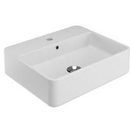 Tra Wall Mounted Ceramic Sink Lavatory Washbasin, One Faucet inside Wall Hung Bathroom Sink