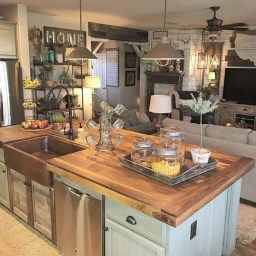 31 Amazing Farmhouse Kitchen Cabinet Ideas - Home Bestiest pertaining to Simple Kitchen Design With Island