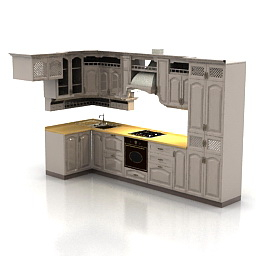 3D Model Kitchen | Category: Kitchen Furniture intended for Kitchen Design Online 3D