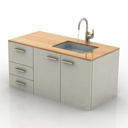 3D Model Wash-Basin | Category: Sanitary Ware | Basin within Google Sketchup Kitchen Design
