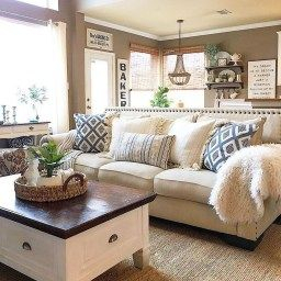 53 Rustic Farmhouse Living Room Design Decor Ideas | Modern for Design For Small Living Room And Kitchen