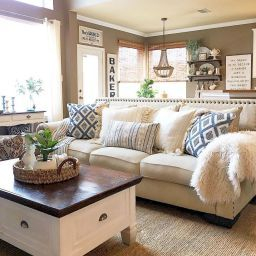 60 Rustic Farmhouse Living Room Design And Decor Ideas for Family Living Room Design