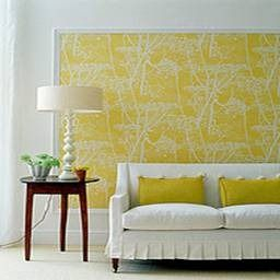 Brilliant- Framed Wall Paper Www.barefootstyling (With for Yellow Wall Living Room Design