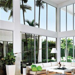 Contemporary Living Rooms | House Styles, Architectural throughout Living Room With Large Windows Design