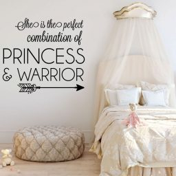 Girls Princess Warrior Bedroom Vinyl Decor Wall Decal intended for Princess Bedroom Design