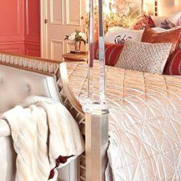 Old Hollywood Bedroom Love The Acrylic Bed Posts | Old in Bedroom Design With Bed In Corner