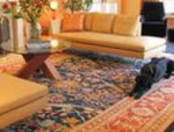 Living Room Design With Orange Sofa
