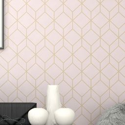 Superfresco Easy Myrtle Geo Blush/Rose Gold Decorative throughout Bedroom Wall Texture Design