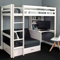Thuka Hit High Sleeper Bed With Desk &amp; Chairbed | Loft Beds with Bedroom Design With Desk