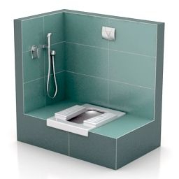 3D Sanitary Ware | Lavatory Pan Squat Toilet N301213 - 3D within Open Kitchen Design India
