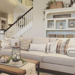 55 Marvelous Living Room Ideas With Modern Farmhouse Style for Interior Design For Small Living Room With Stairs