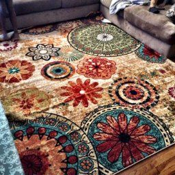 Amazon : New Medallion Multi Colored Rug 8X10, Carpet pertaining to Multi Color Living Room Design