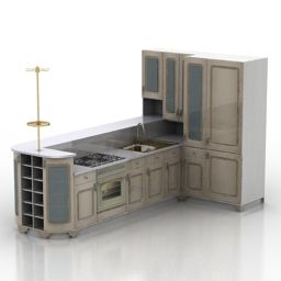 Download 3D Kitchen (With Images) | Kitchen 3D Model in Hanging Cabinet Design Furniture