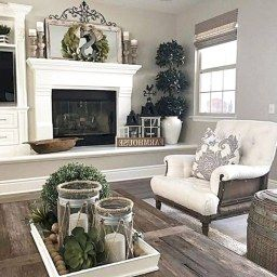 ✓70 Favourite Farmhouse Living Room Decor Ideas In 2020 throughout How To Design Living Room With Fireplace