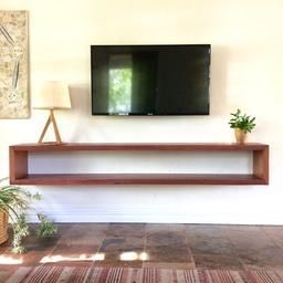 Floating #Tv #Unit #Timber #Box #Shelf #Jarrah #Perth regarding Bedroom Tv Console Design
