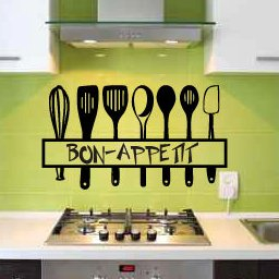 Gracie Oaks Rosenblatt Bon Appetit Kitchen Wall Decal with Chef Home Kitchen Design