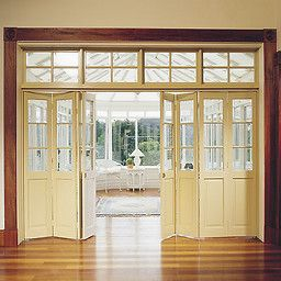 Interior Bifold Doors With Casement Windows Above. Use Solid with French Doors Living Room Design
