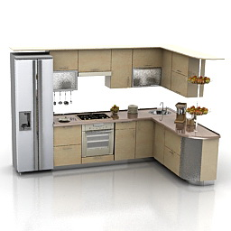 Kitchen N240311 - 3D Model (*.3Ds) For Interior 3D with regard to Kitchen Design Ideas Maple Cabinets