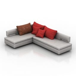 Living Room L Sofa Blanche Design Free 3D Model - .3Ds, .Gsm with Furniture Design Living Room 3D