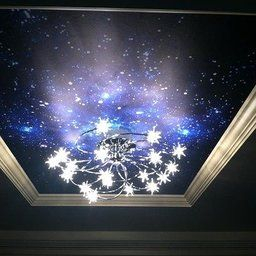 Possini Euro Design Galaxy Chrome 28 1/4&quot; Wide Ceiling Light with Bedroom Ceiling Sky Design