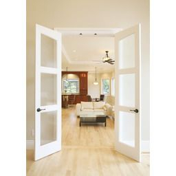 Slimfold® Alterra Collection Solid Wood Frosted Glass Doors in House Bedroom Door Design