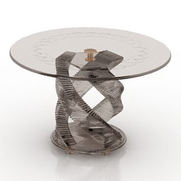 Table Glass Tonelli Design N090919 - 3D Model (*.Gsm+*.3Ds throughout Tonelli Design Furniture
