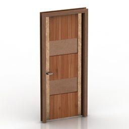 Wood Door Apartment Free 3D Model - .3Ds, .Gsm - Open3Dmodel throughout Wooden Bedroom Door Design