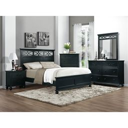 Sanibel 5-Pc. Full Bedroom Set - Black | Black Bedroom for Full Bedroom Design